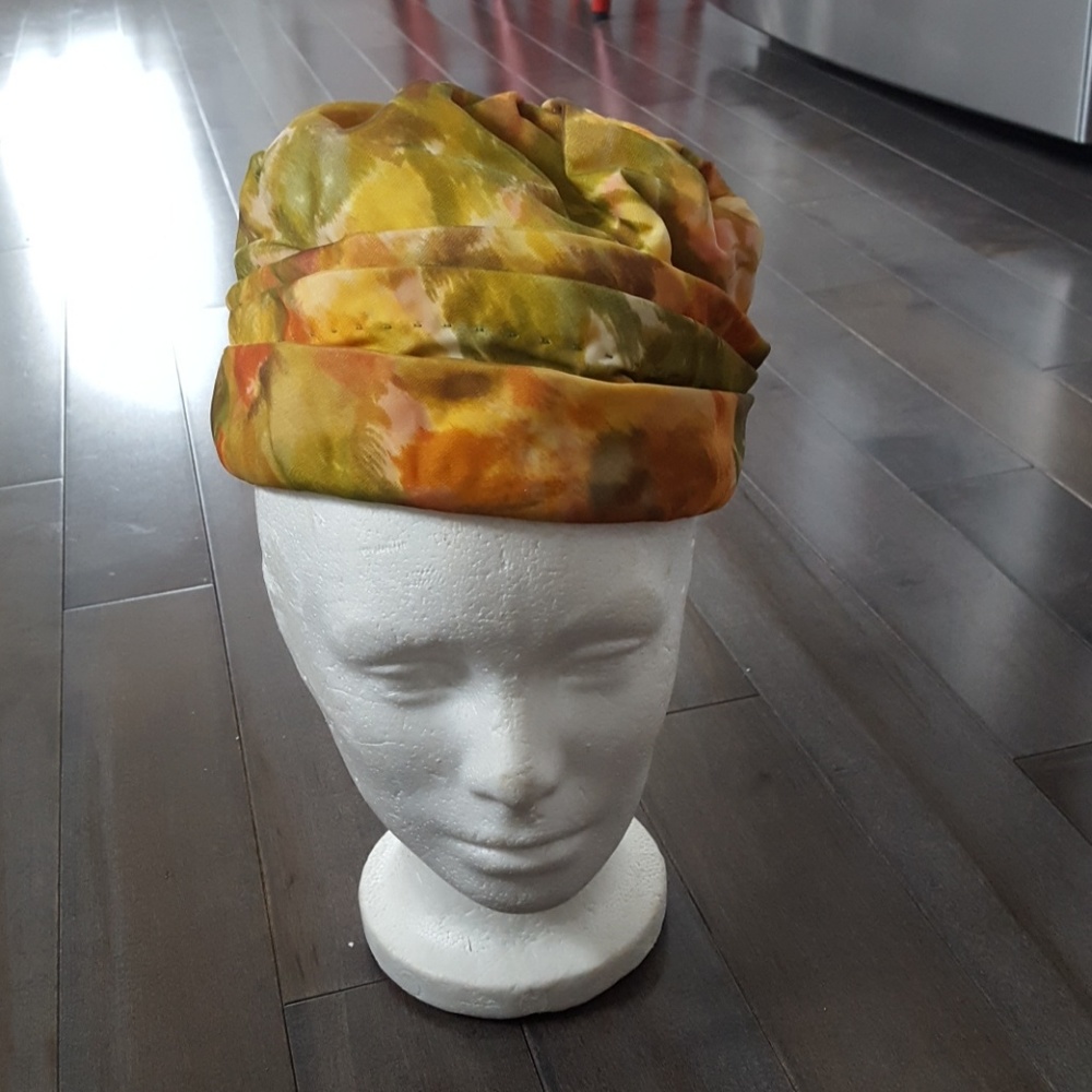 Vintage 1960s Mr. John Multicolored Fabric Hat